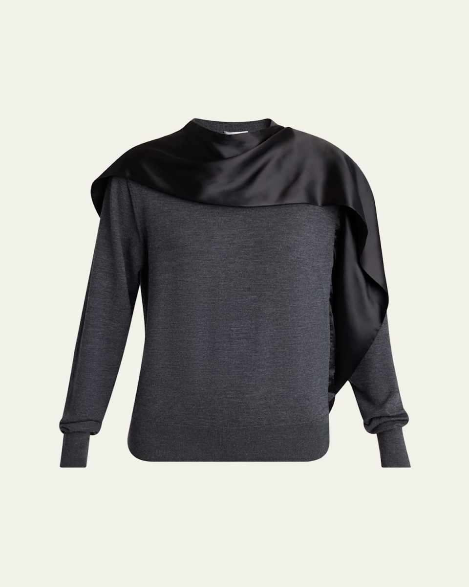 Satin Scarf Wool Sweat